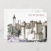 New York City Vintag Stone Art Postkarte (Vorne/Hinten)