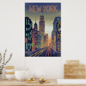 New York City Vintag Style Travel Poster (Küche)