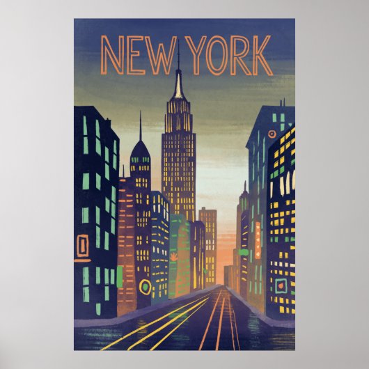 New York City Vintag Style Travel Poster (Vorne)