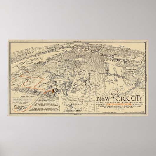 New York City - Vintage Bildkarte - 1932 Poster (Vorne)
