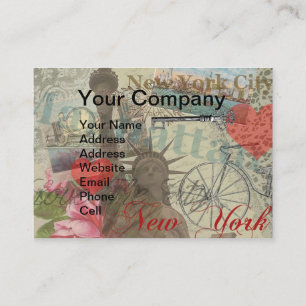 New York City Vintage Liberty Skyline Symbol Kunst Visitenkarte