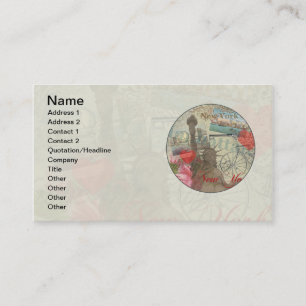 New York City Vintage Liberty Skyline Symbol Kunst Visitenkarte