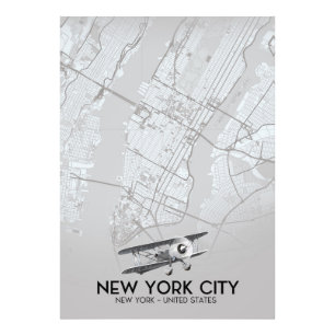 New York City Vintage-Stilkarte Fotodruck