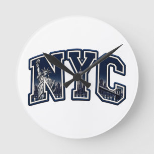 New York City Vintage Street Style Runde Wanduhr