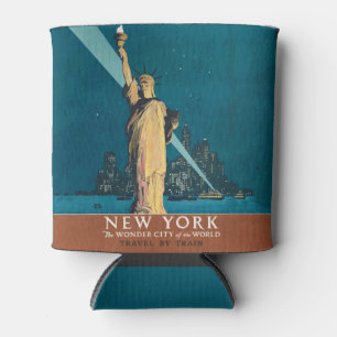 New York City Vintage Travel Liberty Skyline Dosenkühler