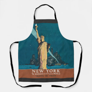 New York City Vintage Travel Liberty Skyline Schürze
