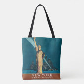 New York City Vintage Travel Liberty Skyline Tasche (Rückseite)