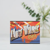 New York City Vintage Travel Postkarte (Stehend Vorderseite)