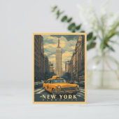 New York City Vintage Travel Postkarte (Stehend Vorderseite)