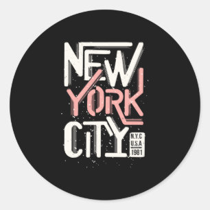 New York City Vintage-Typografie Runder Aufkleber