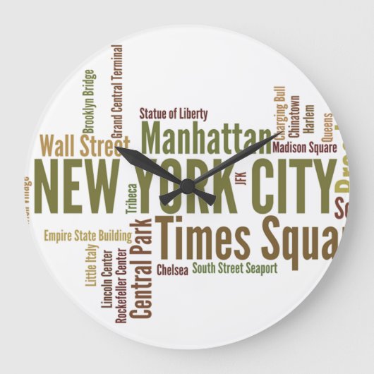 NEW YORK CITY Wall Clock Große Wanduhr (Vorderseite)