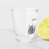 New York City Water Color Manhattan Skyline Schnapsglas (Links)