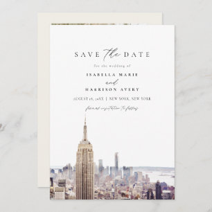NEW YORK CITY Watercolor Beach Save the Date Einladung
