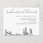 New York City Wedding Elegante Probe Dinner Begleitkarte (Vorderseite)