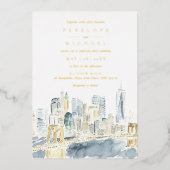 New York City Wedding Folieneinladung (Vorderseite)