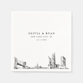 New York City Wedding Minimalistisch Paper Serviette