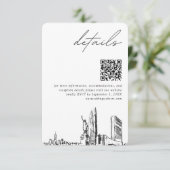 New York City Wedding Modern Details QR Code Begleitkarte (Stehend Vorderseite)