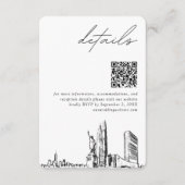 New York City Wedding Modern Details QR Code Begleitkarte (Vorderseite)