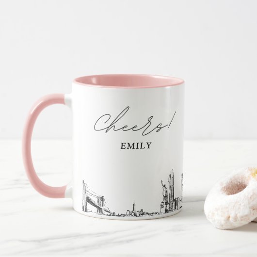 New York City Wedding Personalisiert Coffee Tasse (Mit Donut)