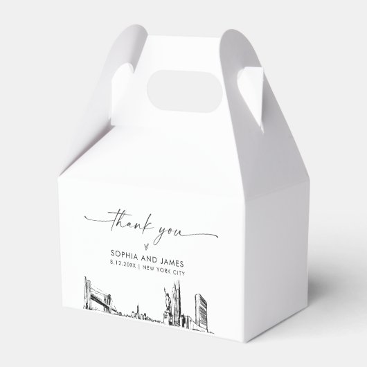 New York City Wedding Personalisiert Gefallen Box Geschenkschachtel (Rückseite)