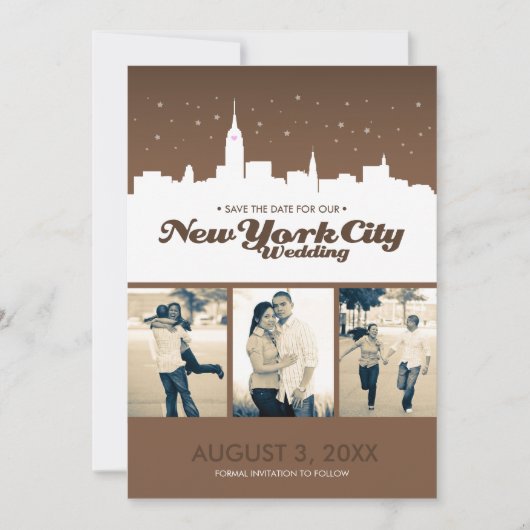 New York City Wedding Rettete-the-date Save The Date (Vorderseite)