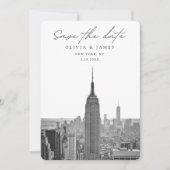 New York City Wedding Save the Date Black & White Einladung (Vorderseite)