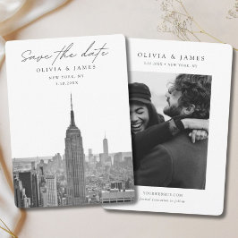 New York City Wedding Save the Date Black & White Einladung