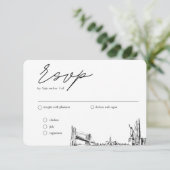New York City Wedding Traditionelle UAWG Meal Opti Begleitkarte (Stehend Vorderseite)