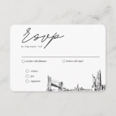 New York City Wedding Traditionelle UAWG Meal Opti Begleitkarte (Vorderseite)