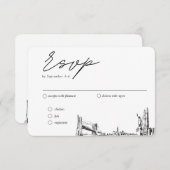 New York City Wedding Traditionelle UAWG Meal Opti Begleitkarte (Vorne/Hinten)