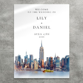 New York City Wedding Welcome Sign Poster
