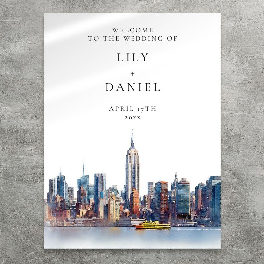 New York City Wedding Welcome Sign Poster
