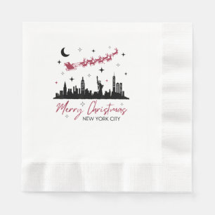New York City Weihnachtsreise, Frohe Weihnachten N Serviette