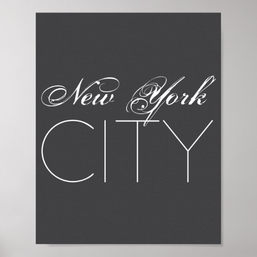New York City Weißer Text Izable Poster (Vorne)