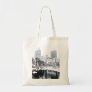 New York City Winter in Central Park Skyline Kunst Tragetasche