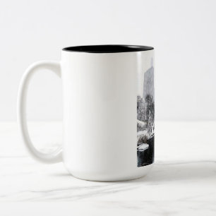 New York City Winter in Central Park Skyline Kunst Zweifarbige Tasse