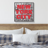 New York City | Wolkenkratzer Typografie Leinwanddruck (Insitu (Schlafzimmer))