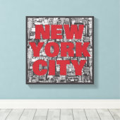 New York City | Wolkenkratzer Typografie Leinwanddruck (Insitu (Holzboden))