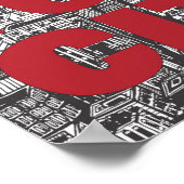 New York City | Wolkenkratzer Typografie Poster (Ecke)