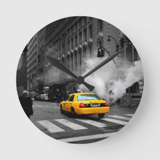 New York City Yellow Cab Runde Wanduhr