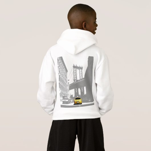 New York City Yellow Taxi Kinder Hoodie (Schwarz voll)