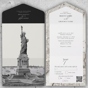 New York City Ziel NYC Hochzeit All In One Einladung