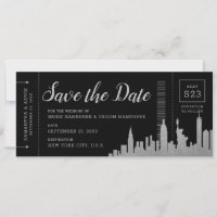 New York City Zielort Silberner Boarding Pass