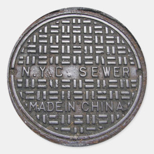 New- York Cityabwasserkanal-Abdeckungs-u. Runder Aufkleber