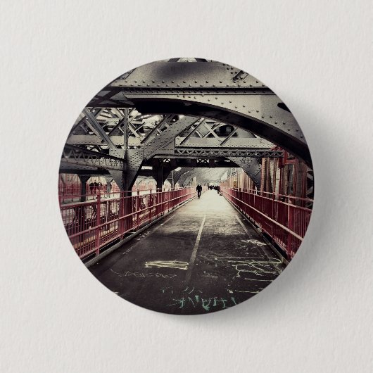 New- York Cityarchitektur - Williamsburg-Brücke Button (Vorderseite)