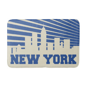 New- York Cityblau Badematte
