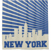 New- York Cityblau Duschvorhang (Vorderseite)