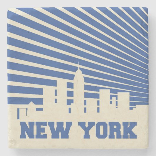 New- York Cityblau Steinuntersetzer (Vorderseite)