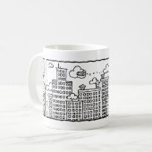 New- York CityCartoonskyline-Tasse Kaffeetasse (Vorderseite Links)