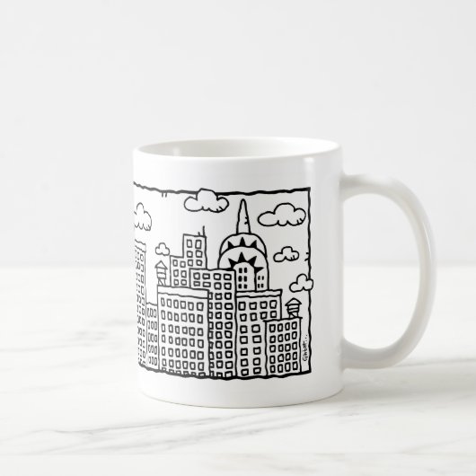 New- York CityCartoonskyline-Tasse Kaffeetasse (Rechts)